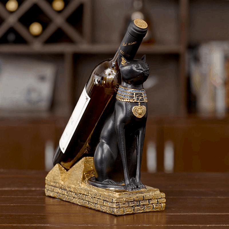 Ancient Egyptian Cat God Wine Bottle Holder
