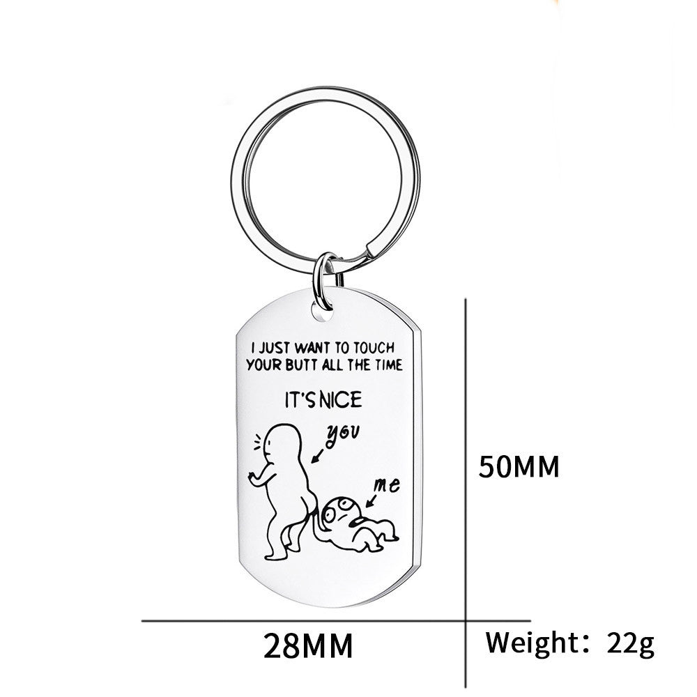 Stainless Steel Military Tag Keychain Jewelry Pendant