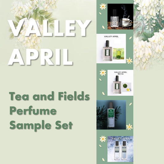 Valley April perfume sample set — five Yunnan scents in miniature bottles