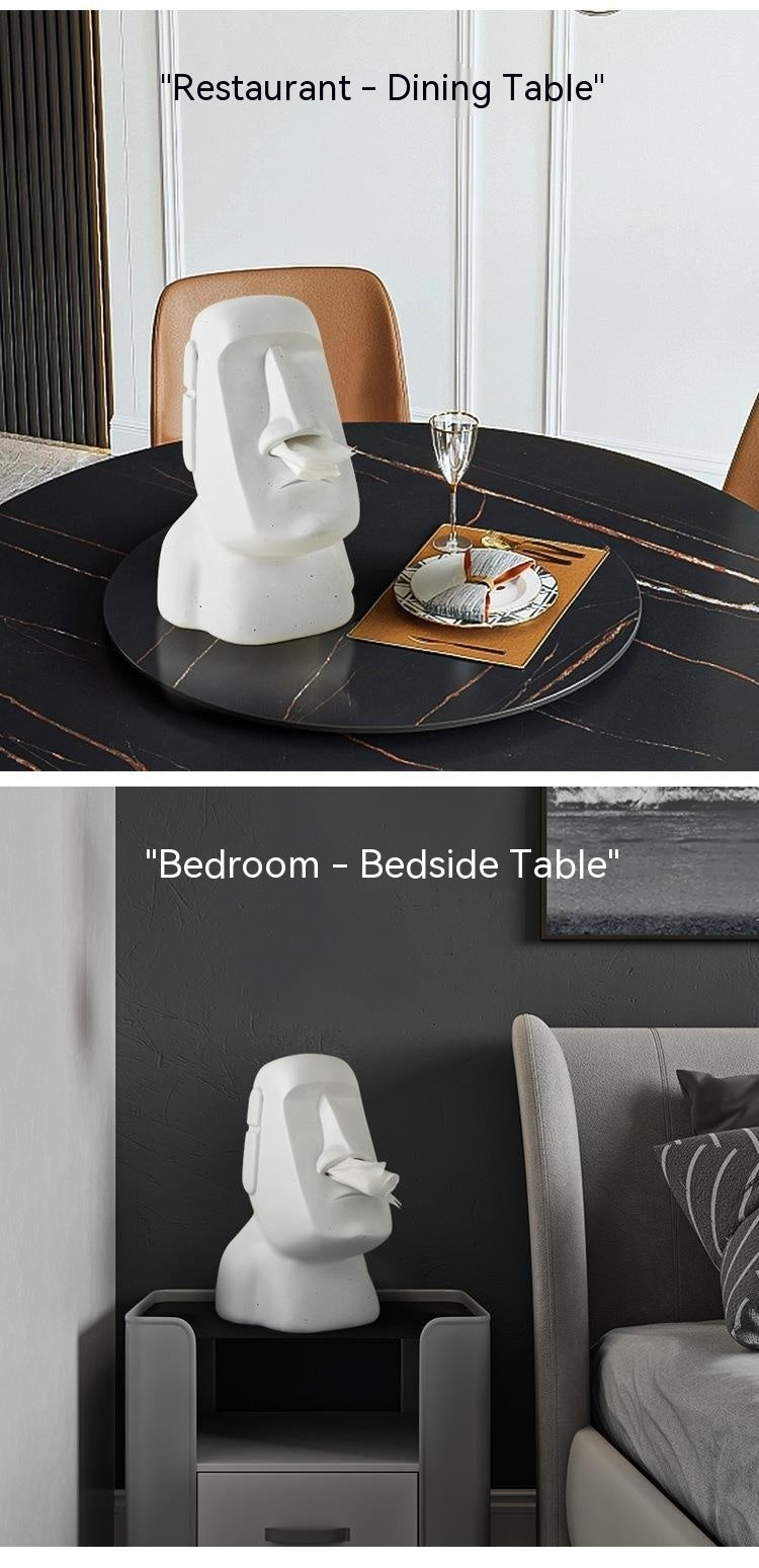 Unique Moai Stone Statue Mouth Tissue Box Decoration - A Must - Have Home Accessory!