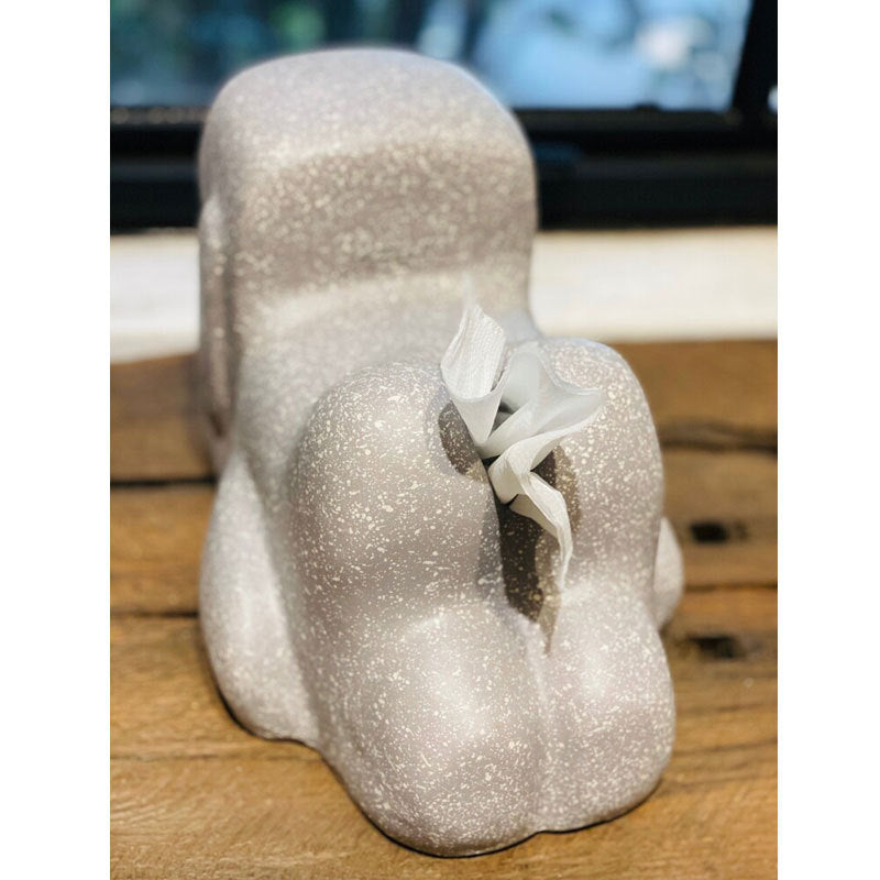 Moai Stone Statue Retro Tissue Box - Night Light Ornament for Exotic Home Decor