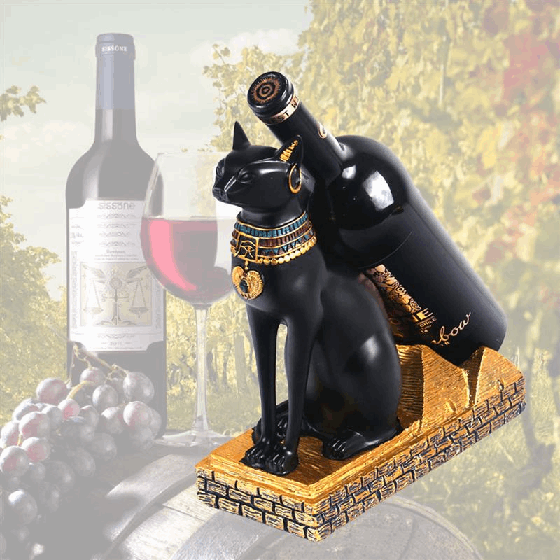 Ancient Egyptian Cat God Wine Bottle Holder