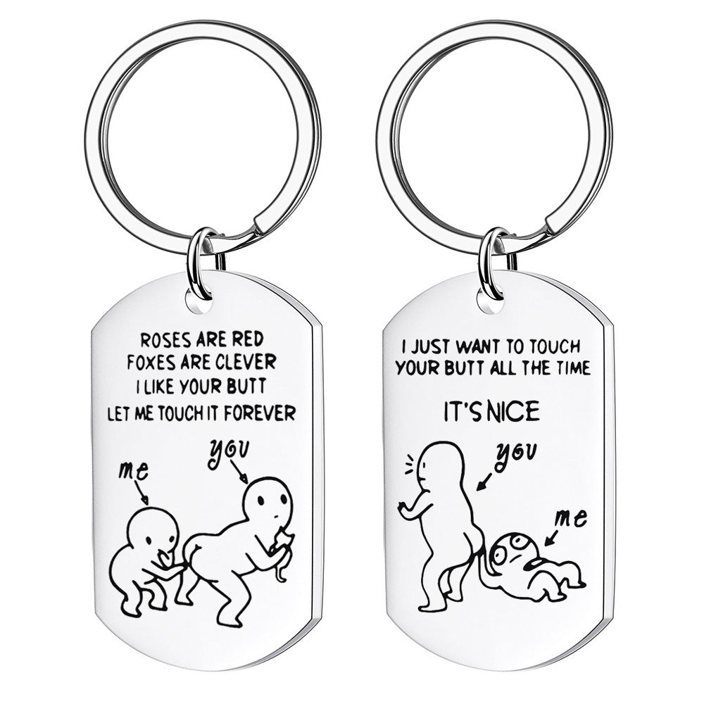 Stainless Steel Military Tag Keychain Jewelry Pendant