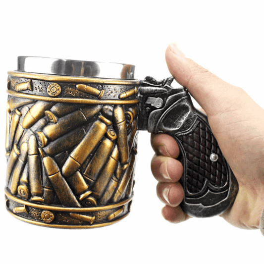 Revolver Gun Pistol Tankard Mug youcantbringitwithyou