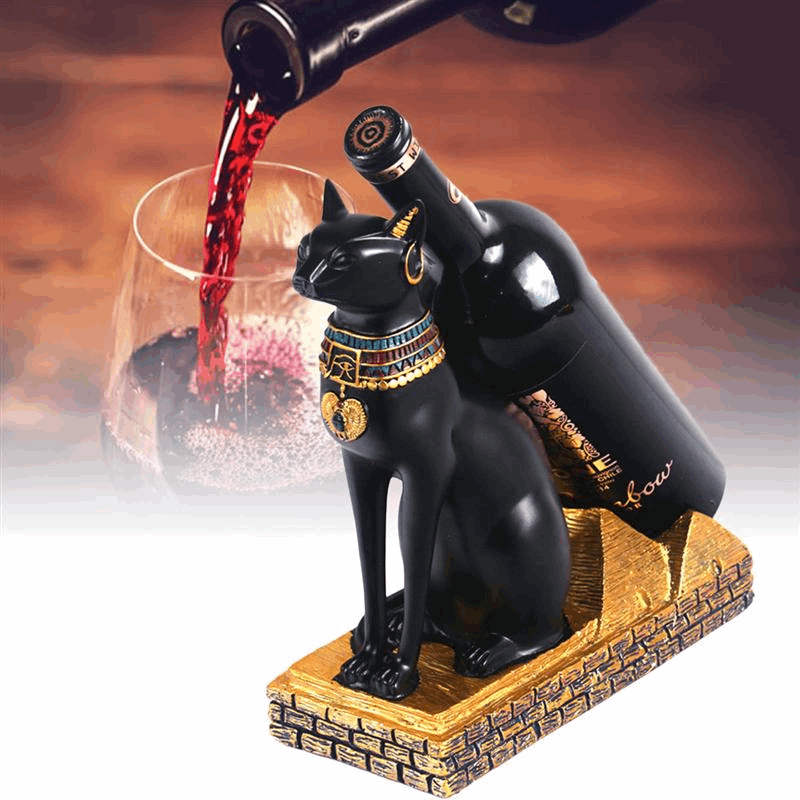 Ancient Egyptian Cat God Wine Bottle Holder