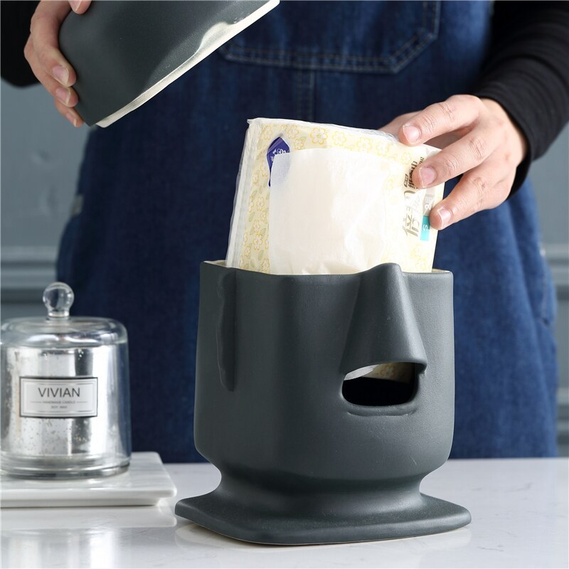 Moai Statue Ceramic Drawer - Functional & Exotic Home Decor