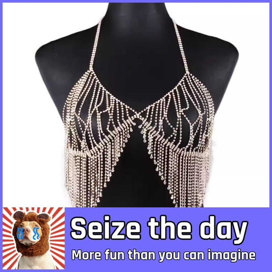Dazzling Diamond Set Chest Chain - Add Glamour and Shine to Your Look