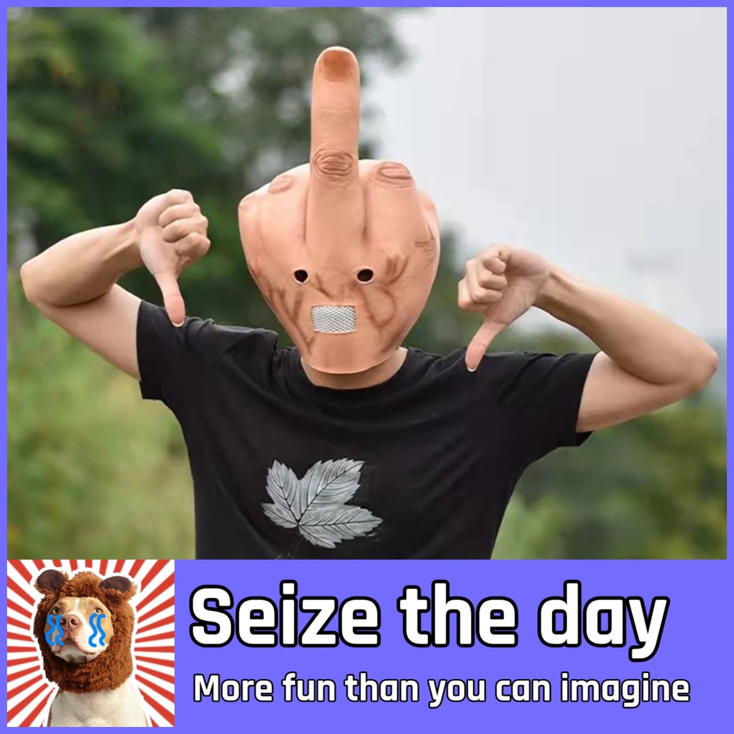 Novelty Middle Finger Full Head Latex Funny Mask