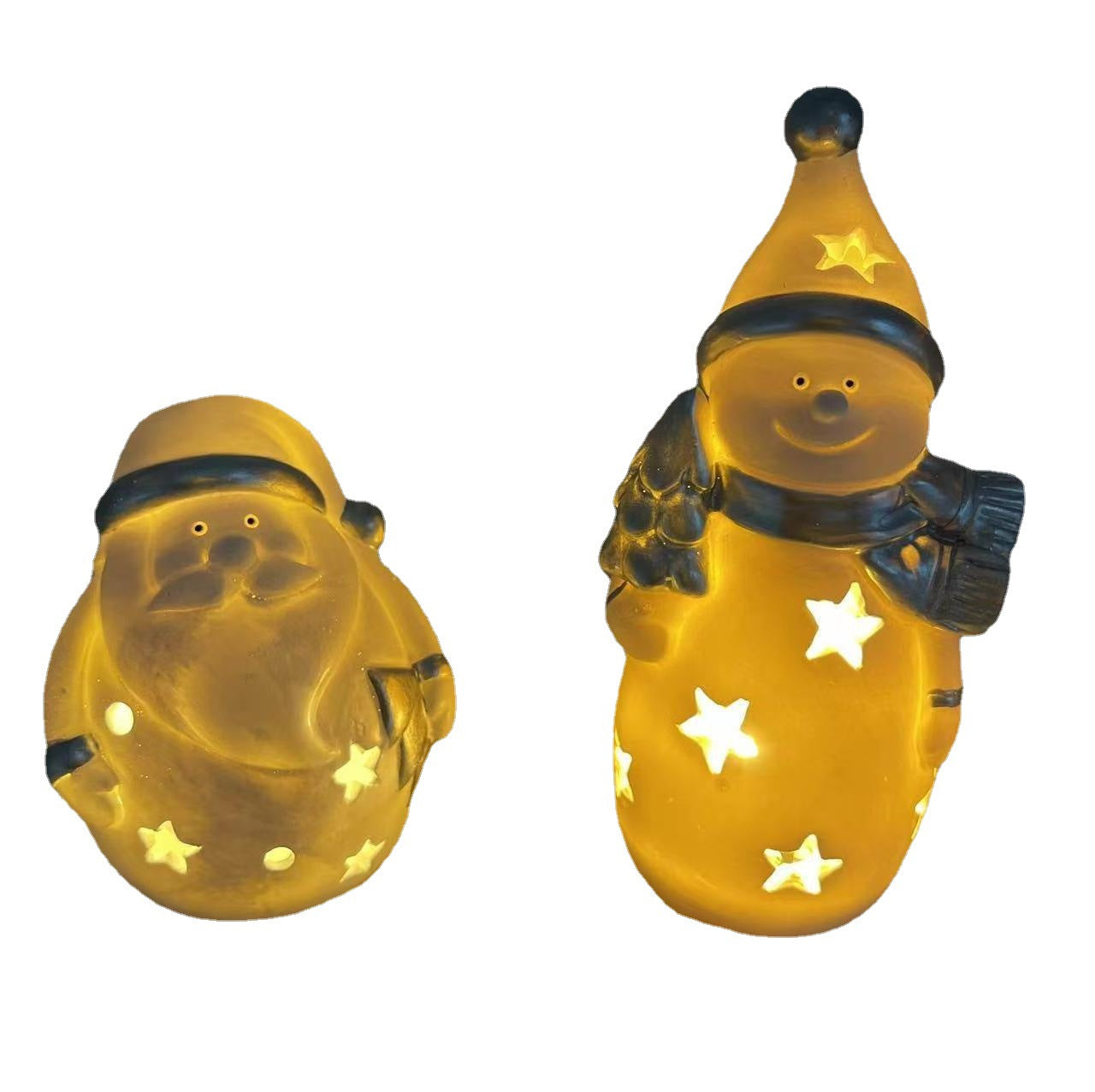 Santa Claus Snowman LED Festival Home Decoration Decoration Resin Crafts
