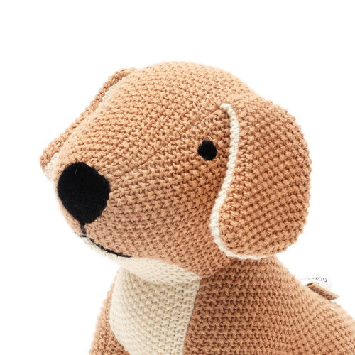 Handmade Peach Color Pattern Puppy Plush Toy – Adorable, Soft & Perfect for Gifts | Unique Handcrafted Design