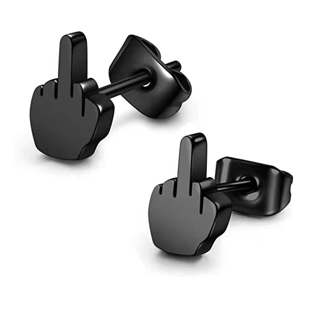 Fashion Middle Finger Funny Doodle Earring