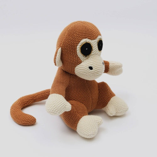 Handcrafted Cotton Knitted Soft Monkey Plush Toy – Eco-Friendly, Huggable & Perfect for Kids' Imaginative Play